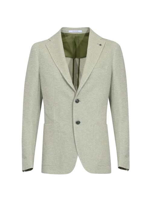 Giacca monopetto in misto cotone Verde/Panna Tagliatore | 1SMJ22K 360029 V10431